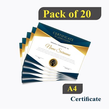 CERTIFICATE PRINTING PACK OF 20 ECONOMY PAPER